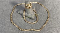 14kt Gold Necklace, Bracelet & 2 Rings