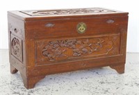 Chinese carved camphorwood trunk