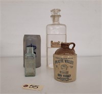 Apothecary Bottle, Whiskey Jug, & Beer Stein