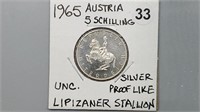 1965 Silver Austria Five Schilling gn4033