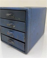 Vintage Metal Blue Box 8x6x6”