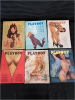 6x vintage Playboys 1969, 72, 73 and 74.