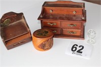 Wood Jewelry Box/Tie Hanger/Trinket Box (U231)