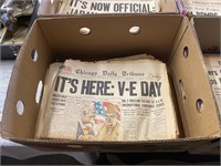 Vintage Newspapers - It's Here: V-E Day, More