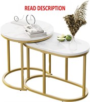 Nesting Coffee Table Set of 2  Marble  23.6 in