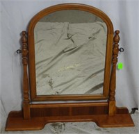 Vintage Wood Table Top Dresser Swivel Mirror