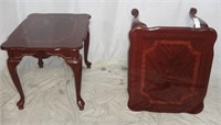 2 Mahogany Rectangular Queen Anne End Tables