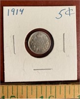 Canadian 1914 .5c Coin