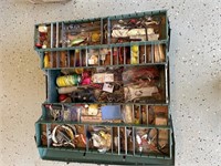 Vintage Metal Tackle Box with Contents