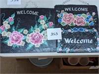 3 Painted Slate Welcome Signs