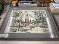 Signed John Haymson Print of Independence Hall