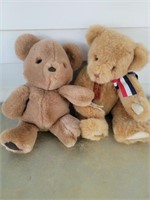 2 BROWN GUND BEARS 1 FULLY JOINTED