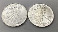 (2) 1987 Silver Eagles