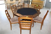 Game Table w/(6) Chairs, Reversible Top