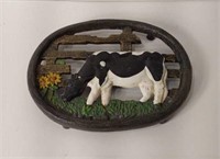 Cast Iron PaintedHo,stien  Cow Trivet. U16J