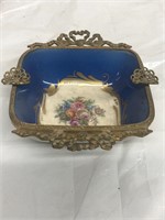 Vintage early ashtray with gold trim