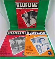 3x 1955 -1956 Blueline Hockey Magazines Red Storey