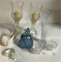 Collectible Glassware, Blue Girl Figure 5" H