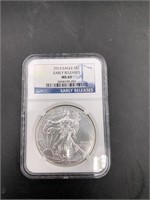 2013 Silver Eagle, early release MS69 by NGC