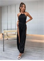 Women's Size Small Halter Neck Jumpsuit Romper w/