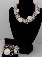RLM Soho Gold, Silver, & White Necklace & Bracelet