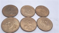 6 - 1 Dollar Coins