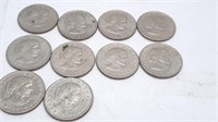 10 - Susan B Anthony Dollar Coins