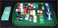 25 small die cast vehicles.