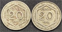 1919 - Italy 20 cent coins