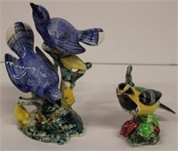 2pc Stanl Pottery Double & Single Bird Figurines