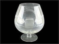 Vintage Brandy Snifter Etched Glass Punch Bowl