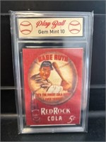 Babe Ruth Red Rock Cola Card Graded 10