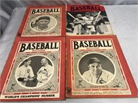4- VINTAGE BASEBALL MAGAZINES FROM THE 30’S AND