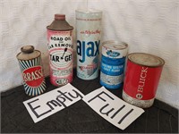 Lot of 5 Vintage Metal advertising cans