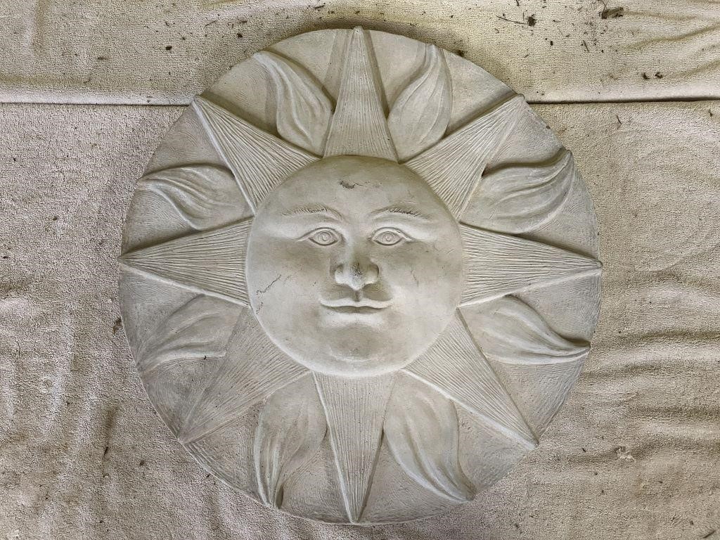 Concrete Relief Sun Sculpture