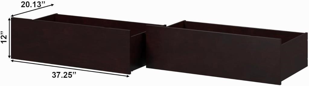AFI Under Bed Drawers, Twin/Full, Espresso