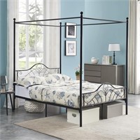 Voilamart Canopy Bed Frame Full Size, Black