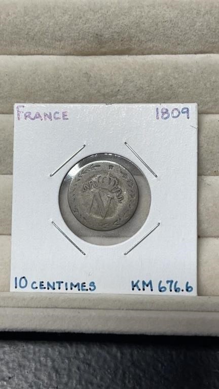 1809 France 10 Centimes Coin