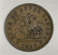 CANADA: 1857 Penny Bank Token Upper Canada