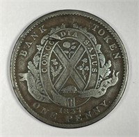 CANADA: 1837 Penny Bank Token Lower Canada