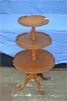 Antique 3 Tier 38" Tall Wood Table Stand