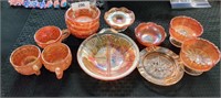 13 Pieces of misc. carnival glass