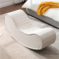 Faux Leather Rocking Yoga Chair  White