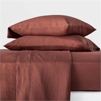 QUEEN Washed Hemp Sheet Set Clay - Casaluna