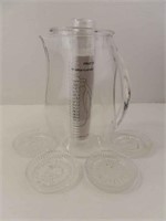 Fruit Infuser Water Pitcher and Glass Coasters