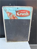 old orange crush chalkboard sign
