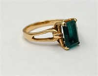 14k Gold & Emerald Ring Size 4.5