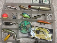 Fishing lures in box