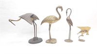 (4) Brass Bird Statues