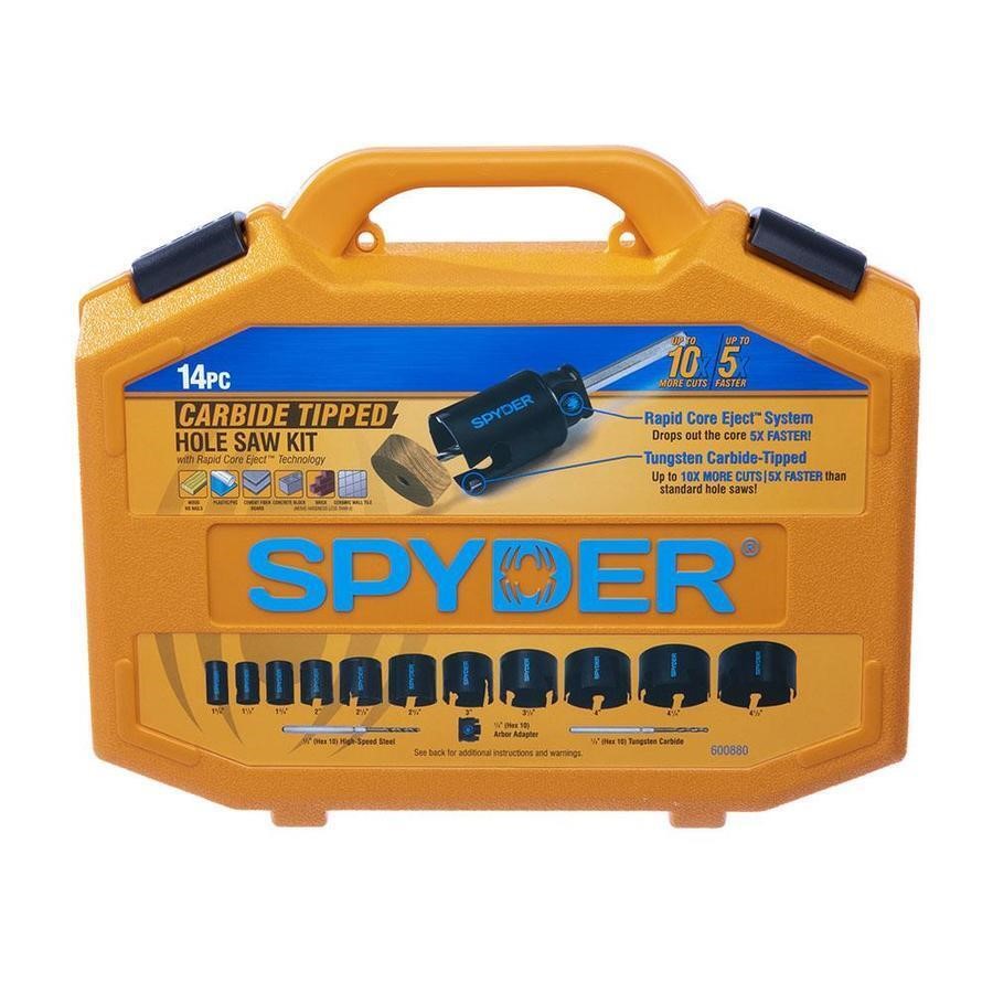$130 Spyder Spyder 14pc Carbide Tip Hole Saw Kit